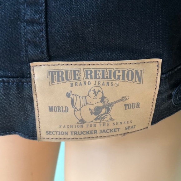 True Religion Men's Size 2XL Black Jean Jacket - Picture 10 of 13